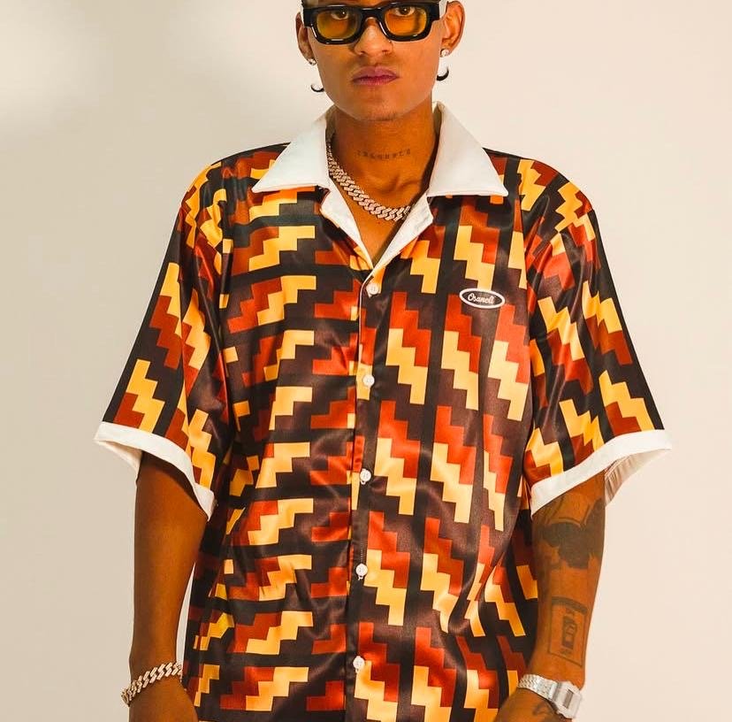 monogram-tetris-print-shirt